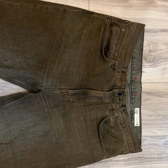 Zara Women's Brown Straight Leg Jeans Size 42 EUR (US 10) Vintage Wash - Picture 5 of 5